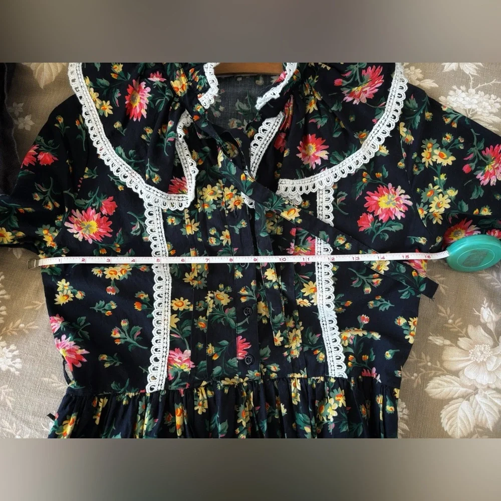 Batsheva x Laura Ashley black floral print dress - Picture 9 of 10
